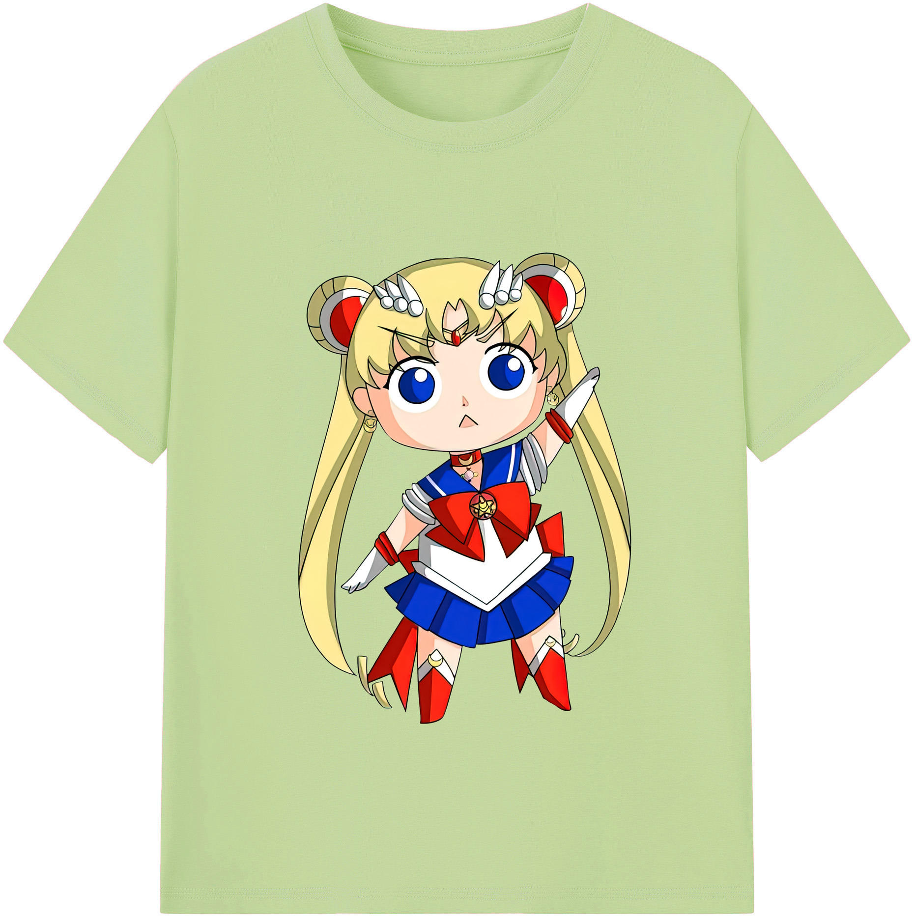 （画像用） 美少女戦士セーラームーン 月野 うさぎ つきの うさぎ Sailor Moon Tsukino Usagi 綿100％半袖Tシャツ（フロントプリント）